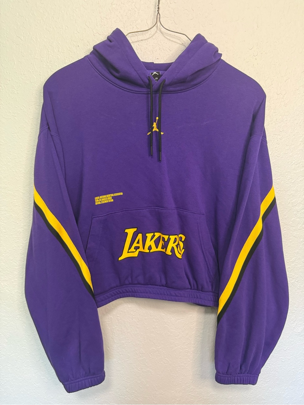 Jordan x Lakers Purple Cropped Hoodie 23x22